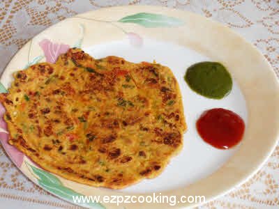 Cook besan cheela from both sides