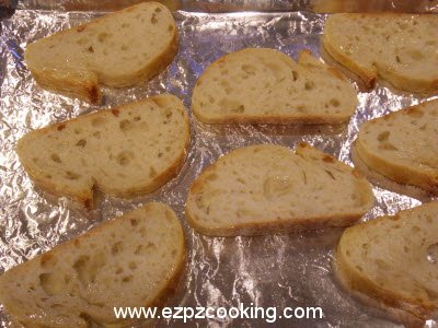 Bake the bread slices