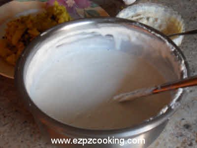 Add salt and water to dosa batter