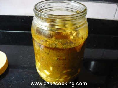 Mango Pickle, ready to store