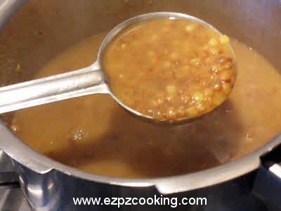 Open the Masoor Dal cooker