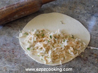 Fill the dough for stuffed mooli parantha