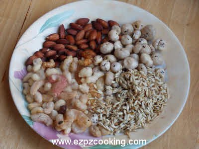 Fried nuts for panjiri