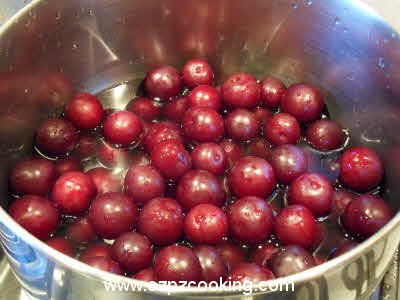 Boil plums