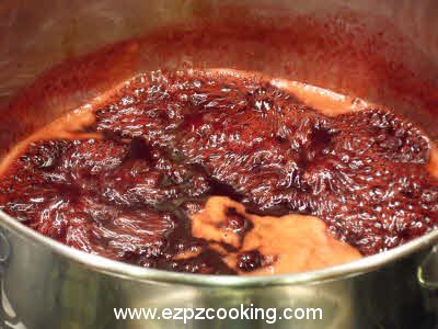 Darkened plum jam