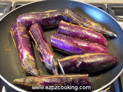 Cook eggplant
