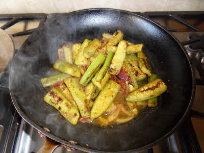 Added spices and karela