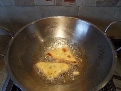 Fry bread dipped in besan