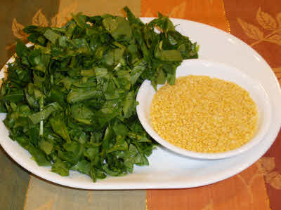 Prepare dal and spinach