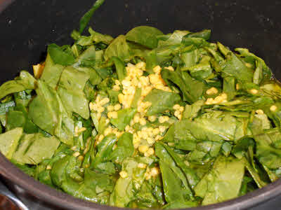 Cook Spinach Moong Dal
