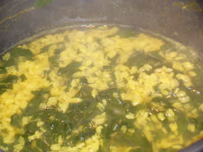 Cook Spinach Moong Dal