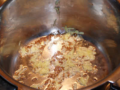 Fry ginger for moong dal snack