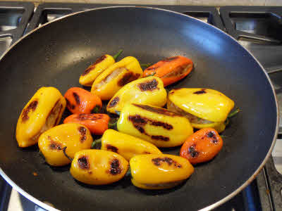 Cook stuffed peppers