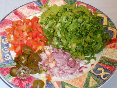 Chopped vegetables for Tostada