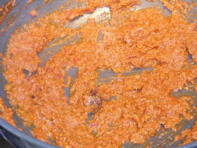 Sauteed tomato puree for lobhiya gravy