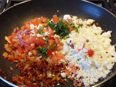 Add all remaining ingredients of paneer bhurji