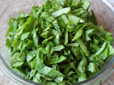 Chop spinach