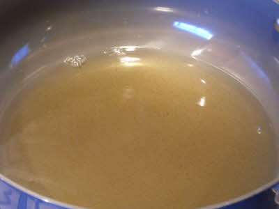Pour broth for Hot And Sour Soup