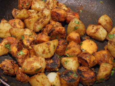 Shakarkand Aloo Chaat is ready