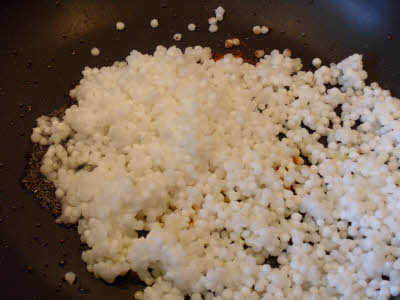 Add soaked sabudana