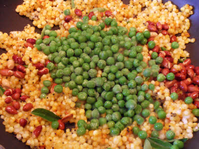 Add peas for sabudana khichdi