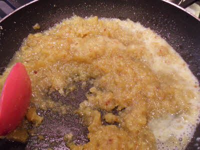 Add milk and sugar to shakarkand halwa