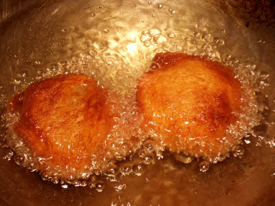 Fry bread rolls till golden brown