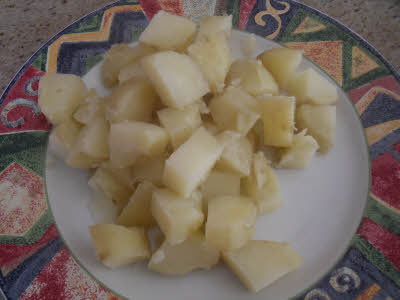 Chop potatoes
