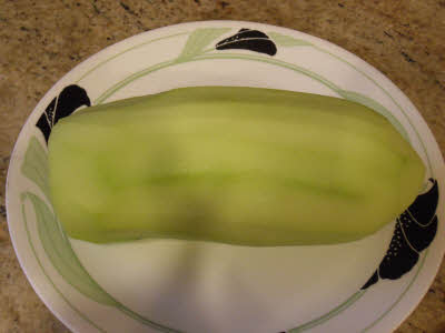 Peel and cut papaya