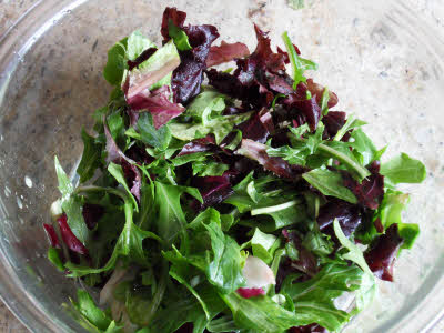 Wash lettuce for mandarin salad