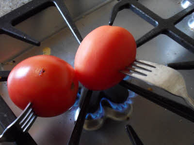 Roast tomatoes for salsa