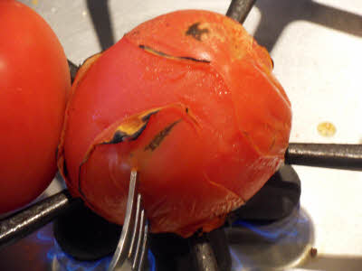 Roast tomatoes for salsa