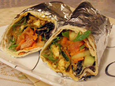 Spicy Vegetable Wrap is ready to serve