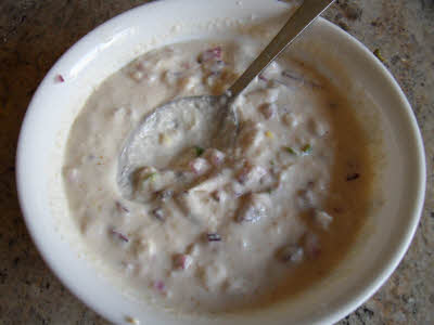 Mix the punugulu batter