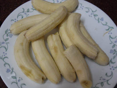 Peeled bananas