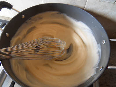 Preparing the kachri batter