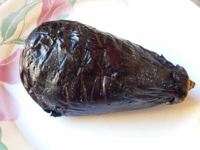 Charred eggplant