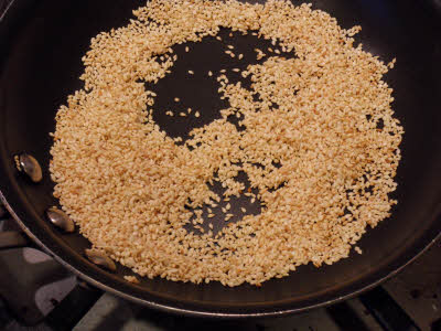 Brown sesame seeds for tahini sauce