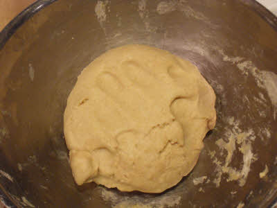 Knead gur poli dough