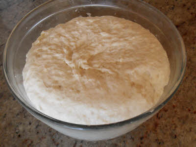 Kulcha bread dough rises