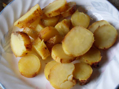 Chop sweet potatoes