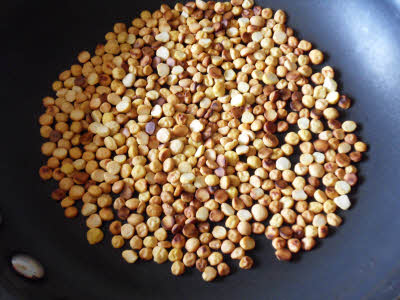 Dry roast chana dal for coconut chutney