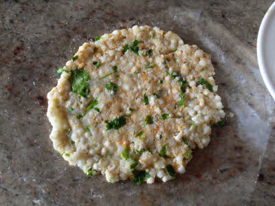 Spread Sabudana Thalipeeth batter