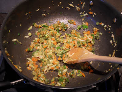 Make filling for Vegetable Momos/dumplings