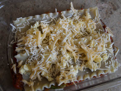 Prepare Eggplant Mushroom Lasagne layers