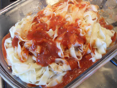 Mix with hot pasta sauce