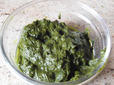 Pureed spinach