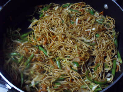 add the boiled noodles