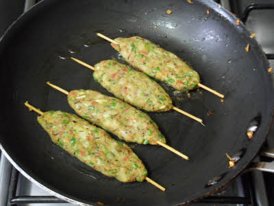 Cooking Vegetable Sheekh Kebab