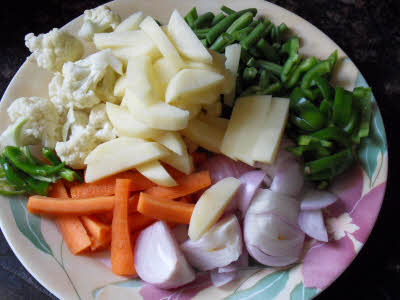 Chopped vegetables